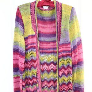 Colourful Open Cardigan